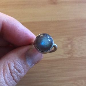 Moonstone Sterling Silver Hand Forged Ring Sz 5.5